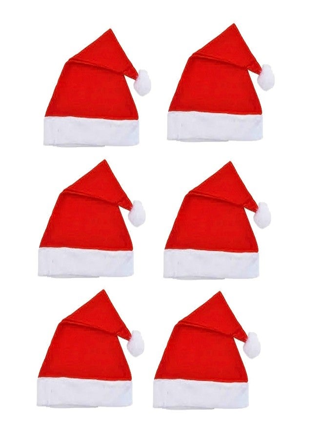 Evisha 6 Pcs Christmas Caps Santa Caps Charistmas caps For Tree Decoration X-Mass Caps Hats Santa Caps Santa Claus Caps - Image 2